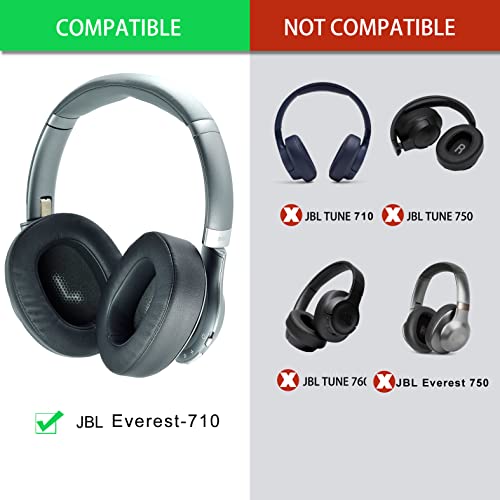 Everest-710 defean Ear Pads Replacement Ear Cushion Compatible with JBL Everest-710 Everest 710 Over-Ear Wireless Bluetooth Headphones, High-Density Noise Cancelling Foam, Added Thickness (Titanium)