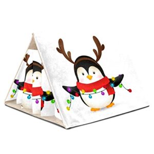 small pet hideout penguin celebrating christmas hamster house guinea pig playhouse for dwarf rabbits hedgehogs chinchillas