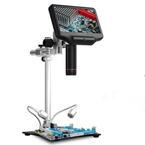 andonstar ad407pro 7 inch 270x hdmi digital microscope,upgraded 12.5 inch metal stand for professional pcb soldering tools,support pc connection to measure