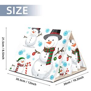 enheng Small Pet Hideout Cute Christmas Snowman on White Background Hamster House Guinea Pig Playhouse for Dwarf Rabbits Hedgehogs Chinchillas