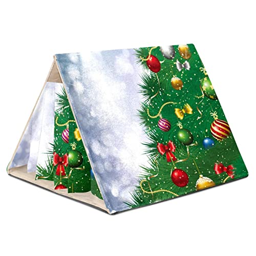 enheng Small Pet Hideout Green Christmas Tree Hamster House Guinea Pig Playhouse for Dwarf Rabbits Hedgehogs Chinchillas