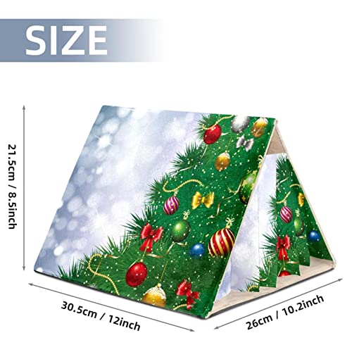 enheng Small Pet Hideout Green Christmas Tree Hamster House Guinea Pig Playhouse for Dwarf Rabbits Hedgehogs Chinchillas