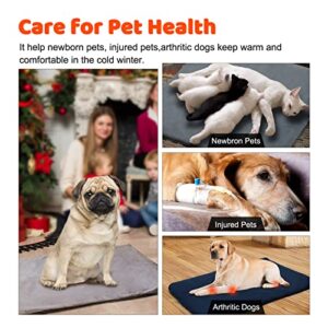 NUBAUTO Pet Heating Pad, Heated Cat Bed, 12 Adjustable Temperature Heated Dog House, Upgraded Cat Heating Pad Indoor with Timer, Heated Pet Bed with Chew Resistant Steel Cord, Heated Dog Mat (Gery)