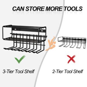 JULINE Power Tool Organizer, Garage Storage Drill Holder Wall Mount Garage Tool Organizers and Storage Power Tool Storage Rack Heavy Duty Floating Tool Shelf