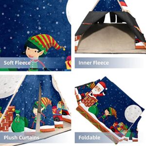 enheng Small Pet Hideout Christmas Santa Giving Gift by Chimney Hamster House Guinea Pig Playhouse for Dwarf Rabbits Hedgehogs Chinchillas