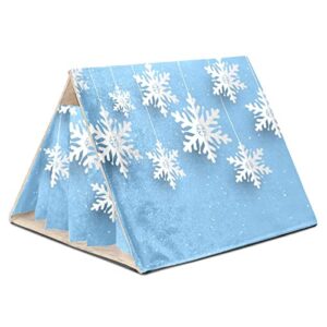 enheng Small Pet Hideout Christmas Hanging Snowflakes Background Hamster House Guinea Pig Playhouse for Dwarf Rabbits Hedgehogs Chinchillas