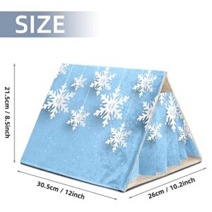 enheng Small Pet Hideout Christmas Hanging Snowflakes Background Hamster House Guinea Pig Playhouse for Dwarf Rabbits Hedgehogs Chinchillas