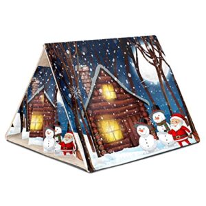 enheng small pet hideout christmas santa claus snowman cabin in the winter wood hamster house guinea pig playhouse for dwarf rabbits hedgehogs chinchillas