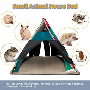 enheng Small Pet Hideout Merry Christmas Background Hamster House Guinea Pig Playhouse for Dwarf Rabbits Hedgehogs Chinchillas