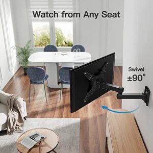 Pipishell Full Motion TV Monitor Wall Mount for Most 13–42 inch LED LCD Flat Curved ScreenTVs & Monitors, 360° Rotation, Swivel, Extension, Tilt, Small TV Mount Max VESA 200x200mm up to 33 lbs, PISF4