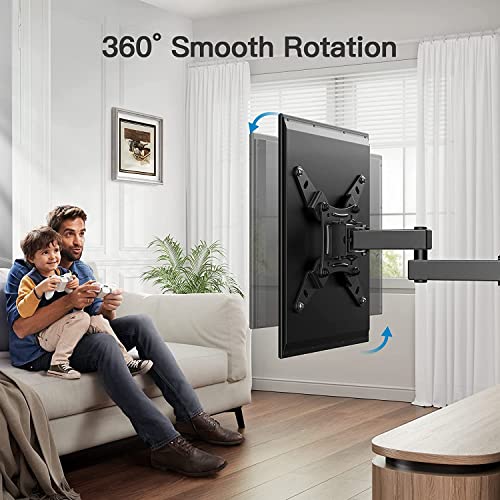 Pipishell Full Motion TV Monitor Wall Mount for Most 13–42 inch LED LCD Flat Curved ScreenTVs & Monitors, 360° Rotation, Swivel, Extension, Tilt, Small TV Mount Max VESA 200x200mm up to 33 lbs, PISF4