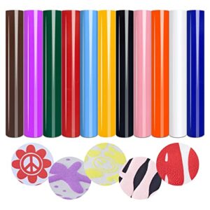 tintnut puff vinyl heat transfer, 11 sheets, 12 x 10inches, 3d foaming puff colorful htv iron on vinyl for t-shirts diy compatible with cricut or silhoutte cameo