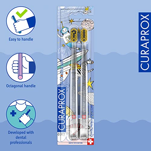 Curaprox CS 5460 Ultra-Soft Toothbrush, Hento Toto Special Edition, Pack of 2