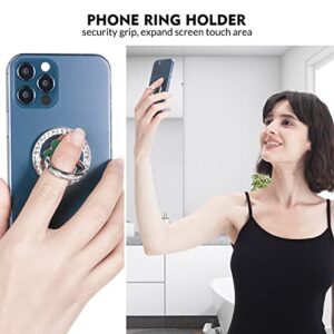 Diamond Phone Ring Holder - Cell Phone Stand 【Zinc Alloy】 Finger Ring Grip Loop, 360° Rotation Kickstand Compatible with iPhone Samsung Galaxy Smartphones and Phone Case Accessories