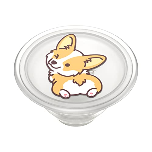 PopSockets Plant-Based Phone Grip with Expanding Kickstand, Eco-Friendly PopSockets for Phone - Translucent Cheeky Corgi