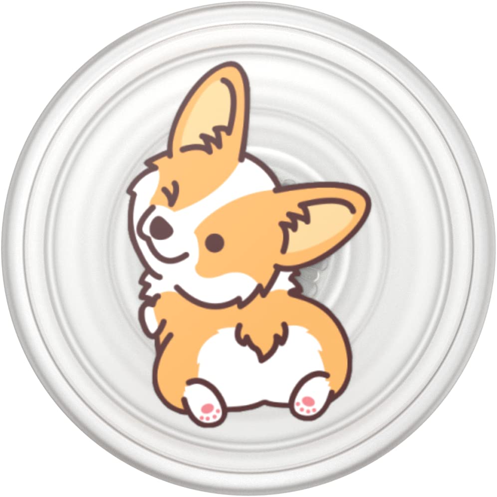 PopSockets Plant-Based Phone Grip with Expanding Kickstand, Eco-Friendly PopSockets for Phone - Translucent Cheeky Corgi