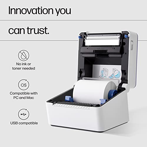 HP Shipping Label Printer, 4x6 Commercial Grade Direct Thermal, Compact & Easy-to-use, High-Speed 300 DPI Printer, Barcode Printer, Compatible with Amazon, UPS, Shopify, Etsy, Ebay, ShipStation & More