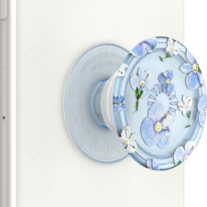 PopSockets Plant-Based Phone Grip with Expanding Kickstand, Eco-Friendly PopSockets for Phone - Translucent Blue Fields