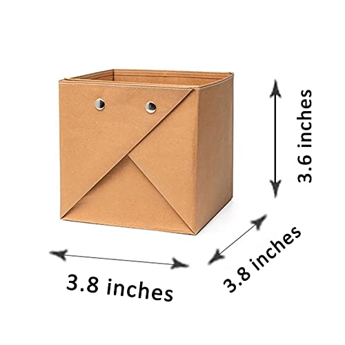 Teweiqi Foldable - Kraft - Paper Plant Baskets for Indoor Potted Plants, Storage Box Storage Basket brown M 4 x 4 x 4 inches