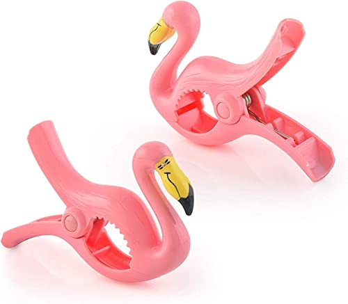 3 Set (6 Ct) Bubble Fish, Dolphin, Flamingo Beach Towel Clips Jumbo Size for Beach Chair, Cruise Beach Patio, Pool Accessories, Household Snacks Clip, Baby Stroller Clips by C&H Solutions