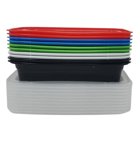 (10 Pack) 3 Section Plate Meal Prep Containers with Lids