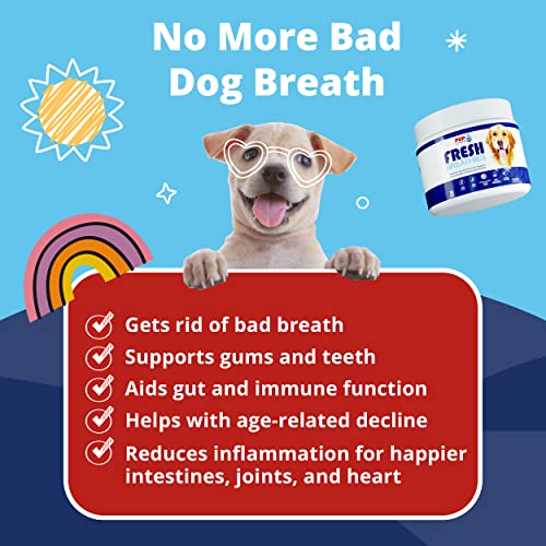 Pup Labs Fresh Breathies - All-Natural Delicious Dental Chews for Dogs - Dog Breath Freshener - Supports Gut Health and Immune System - Made for All Dogs and in The USA, 30 Chews