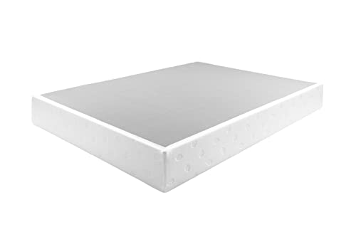 Panana 9 Inch Metal Box Spring Bed Base/Heavy Duty Steel with Fabric Cover/Mattress Foundation/Easy Assembly,Queen,White