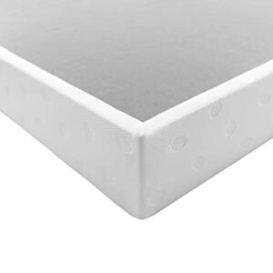 Panana 9 Inch Metal Box Spring Bed Base/Heavy Duty Steel with Fabric Cover/Mattress Foundation/Easy Assembly,Queen,White