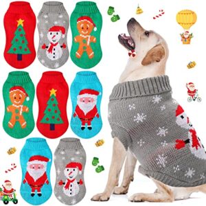 8 pieces dog sweaters large christmas dog sweaters for dogs cat dog outfit for small medium large dog cat christmas cosplay clothes (large)