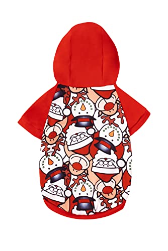 Fantasy Era Funny Dog Christmas Outfits Costume Cat Hoodie Cosplay Party Clothes for Small Pet (Red, XX-Large)