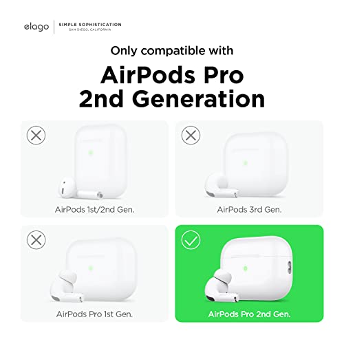 elago Compatible with AirPods Pro 2 Case (2022), Silicone Case with Keychain Compatible with Apple AirPods Pro 2nd Generation Case, Front LED Visible, Supports Wireless Charging [Lovely Pink]