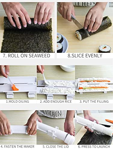 Quick Sushi Maker Roller Rice Mold Vegetable Meat Rolling Gadgets DIY Sushi Device Making Machine Kitchen Ware for kitchen (Color : Sushi Maker)