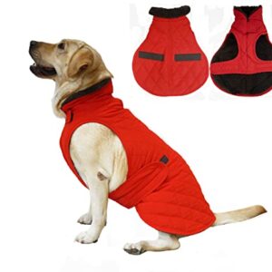 HCMIZI Fleece Lined Warm Dog Jacket for Puppy Winter Cold Weather,Soft Windproof Small Dog Coat (X-Large)