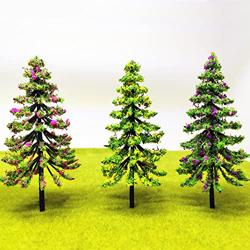 Colorful Tree Powder Model Tree Tufted for DIY Miniature Lowland Model Shrub Bushy Tuft Architecture Building Model Railway Fairy Garden Diorama Scenery (Rose Pink)