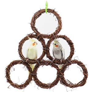 bird parrot swing toy, natural rattan ring bird chewing toy, diy bird perch stand, bird cage accessories, suitable for parrot parakeet cockatiel rat hamster sugar glider