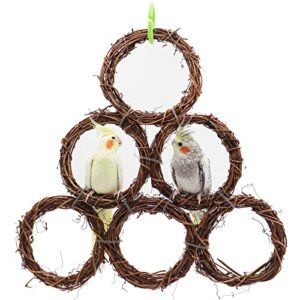 Bird Parrot Swing Toy, Natural Rattan Ring Bird Chewing Toy, DIY Bird Perch Stand, Bird Cage Accessories, Suitable for Parrot Parakeet Cockatiel Rat Hamster Sugar Glider