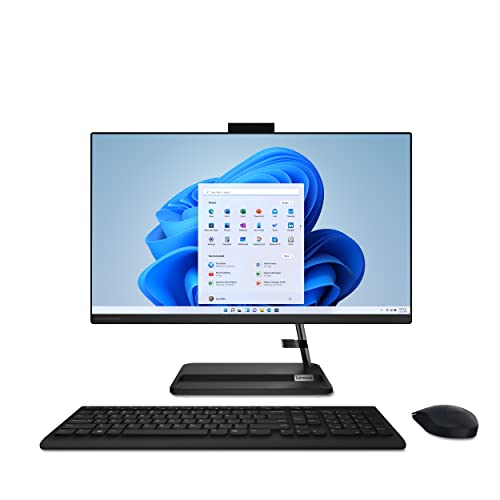 Lenovo IdeaCentre AIO 3-2022- All-in-One Desktop - 23.8" FHD Touch Display - HD 720p Camera - Windows 11 Home - 8GB Memory - 512GB Storage - AMD Ryzen 5 5625U - Black - Mouse & Keyboard Included