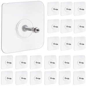 20pcs adhesive wall mount screw hooks,wall hangers without nails,wall hooks for hanging,adhesive hooks heavy duty,seamless screws for wall mount shelf kitchen bathroom home office,14 mm/13 lbs(max)