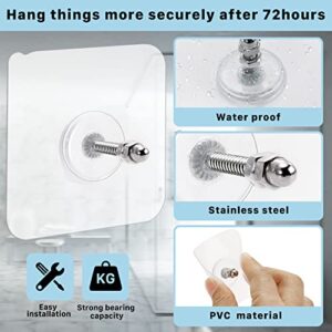 20Pcs Adhesive Wall Mount Screw Hooks,Wall Hangers Without Nails,Wall Hooks for Hanging,Adhesive Hooks Heavy Duty,Seamless Screws for Wall Mount Shelf Kitchen Bathroom Home Office,14 mm/13 lbs(Max)