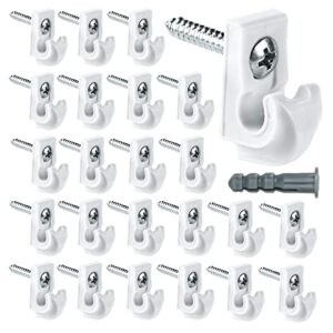 24 pack white down wall clip closet shelves clips wire shelf loop clips plastic heavy duty wire shelf brackets included clips screws and expansion tubes for wire closet shelving