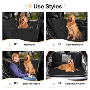 Dog Car Seat Cover for Back Seat, Travel Car Seat Covers Protector for Large Dogs for SUV Trucks Black