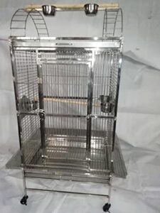 ttedoye bmwpet sus201 stainless steel bird cage parrot cage 32''x22''x62'' playtop style, silver