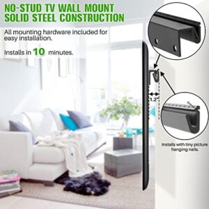 No Stud TV Wall Mount, Compatible with All Brands 32-75 inch Smart TVs, All Hardware Included No Drill, No Anchors TV Wall Bracket Hanger, Easy Install