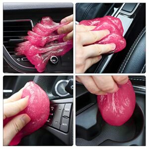 Cleaning Gel for Car, Auto Detailing Slime Mud, Putty Cleaner Dust Removal, Vehicle Interior Soft Glue Cleaning Tools Kit, Car Accessories for Cleaning Air Vents, Keyboard, PC, Laptops (Pink)