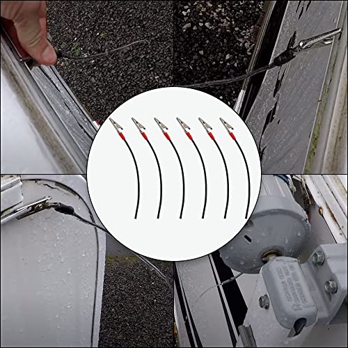 scottchen PRO RV Rain Gutter Spout Extender Trailer Camper Rain Diverter Hack Extended 7.5in Reduce Dirty and Black Streaks 6pack(Black/Red)