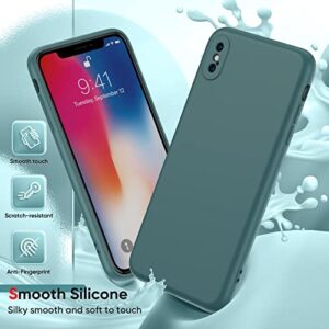 LeYi for iPhone Xs Max Case: iPhone Case Xs Max with [2 Pack] Tempered Glass Screen Protectors, Soft Silicone Ultra Slim Shockproof Case with Anti-Scratch Microfiber Lining for iPhone Xs Max, Green