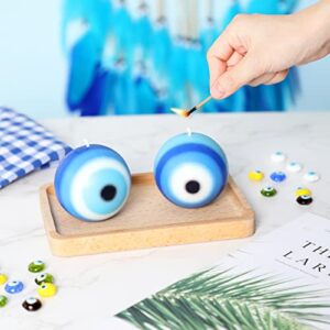 Huray Rayho Evil Eye Candle Gifts Set of 2 Evil Eye Decor Blue Ball Nazar Candle Handmade Scented Natural Soy Wax Hamsa Cute Candles Aesthetic Aromatherapy Air Freshener Home Office Gifts for Women