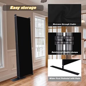 CHOSENM Room Divider, 4 Panel Folding Privacy Screens with Wider Support Feet, 6 Ft Portable Room Partition for Room Separator, 88" W X 71" H, Black