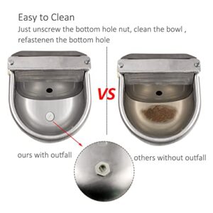 Automatic Water Bowl Dispenser for Dog Large Size Stainless-Steel Waterer Feeder Self Filling Trough for Poultry and Livestock