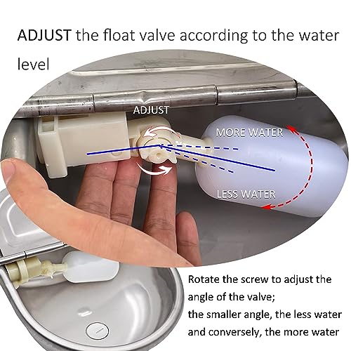 Automatic Water Bowl Dispenser for Dog Large Size Stainless-Steel Waterer Feeder Self Filling Trough for Poultry and Livestock